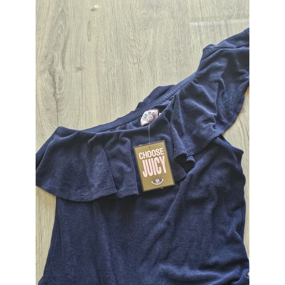 Juicy Couture Regal One Shoulder Romper Women's Blue Medium - Picture 3 of 10